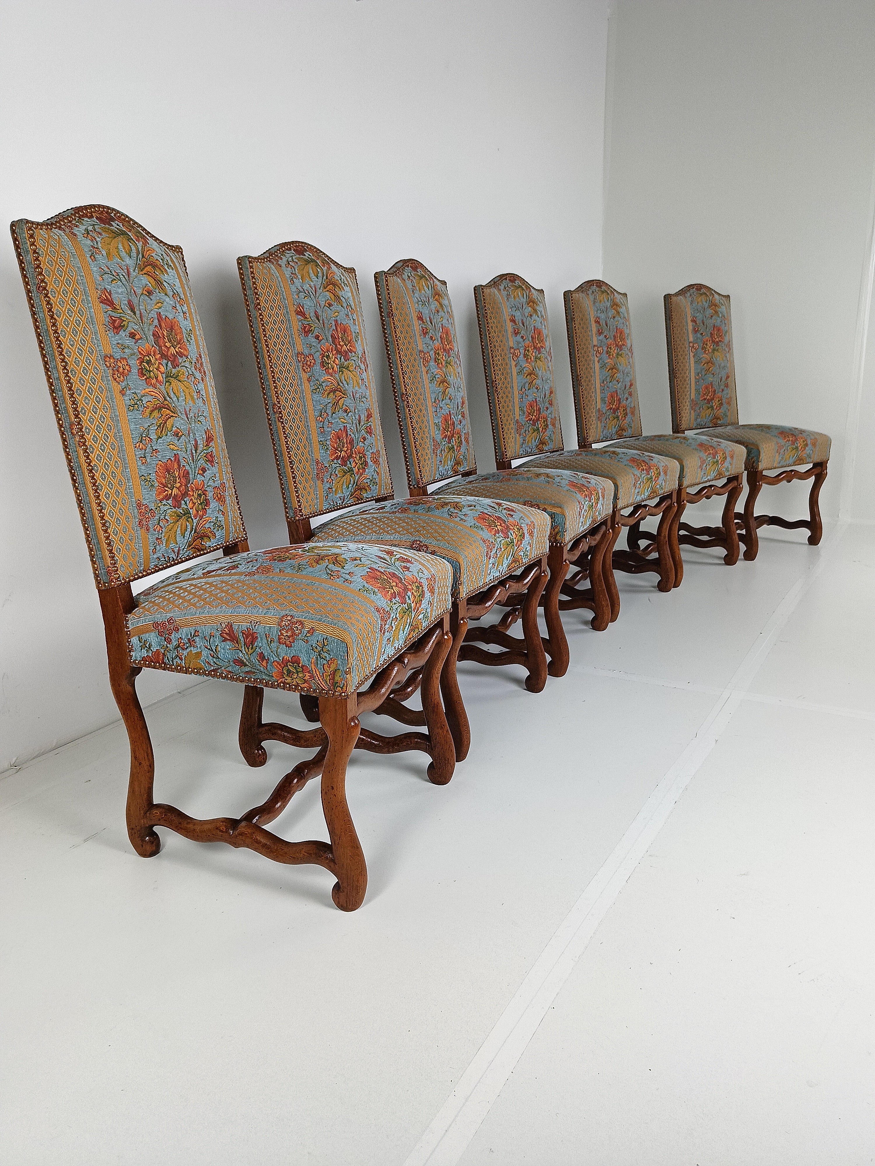 Beech Os De Mouton Tapestry Chairs (Set Of 6) image 2
