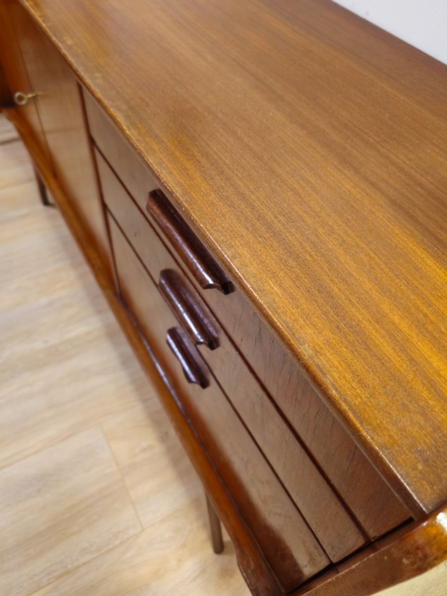 Vintage Teak Fineer Dressoir Lowboard Kast Kastje image 9