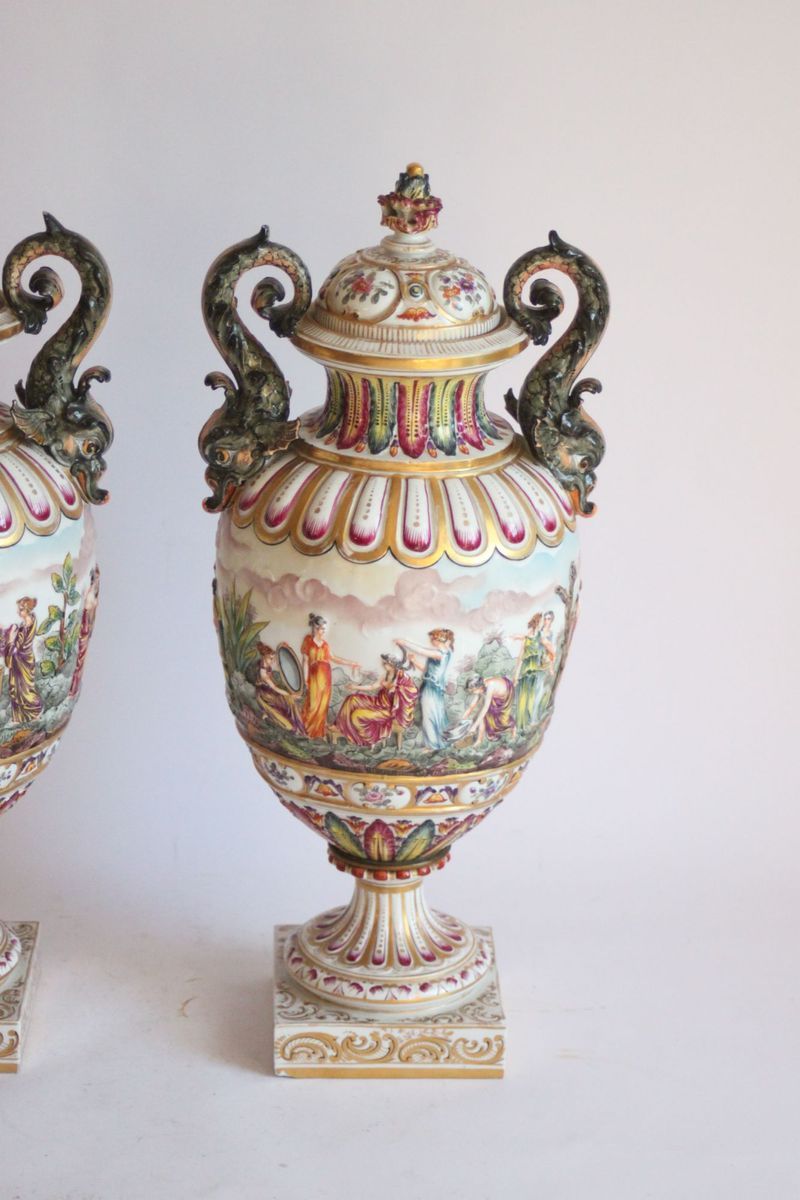 Capodimonte Vases, Late 19th, Set Of Two image 4
