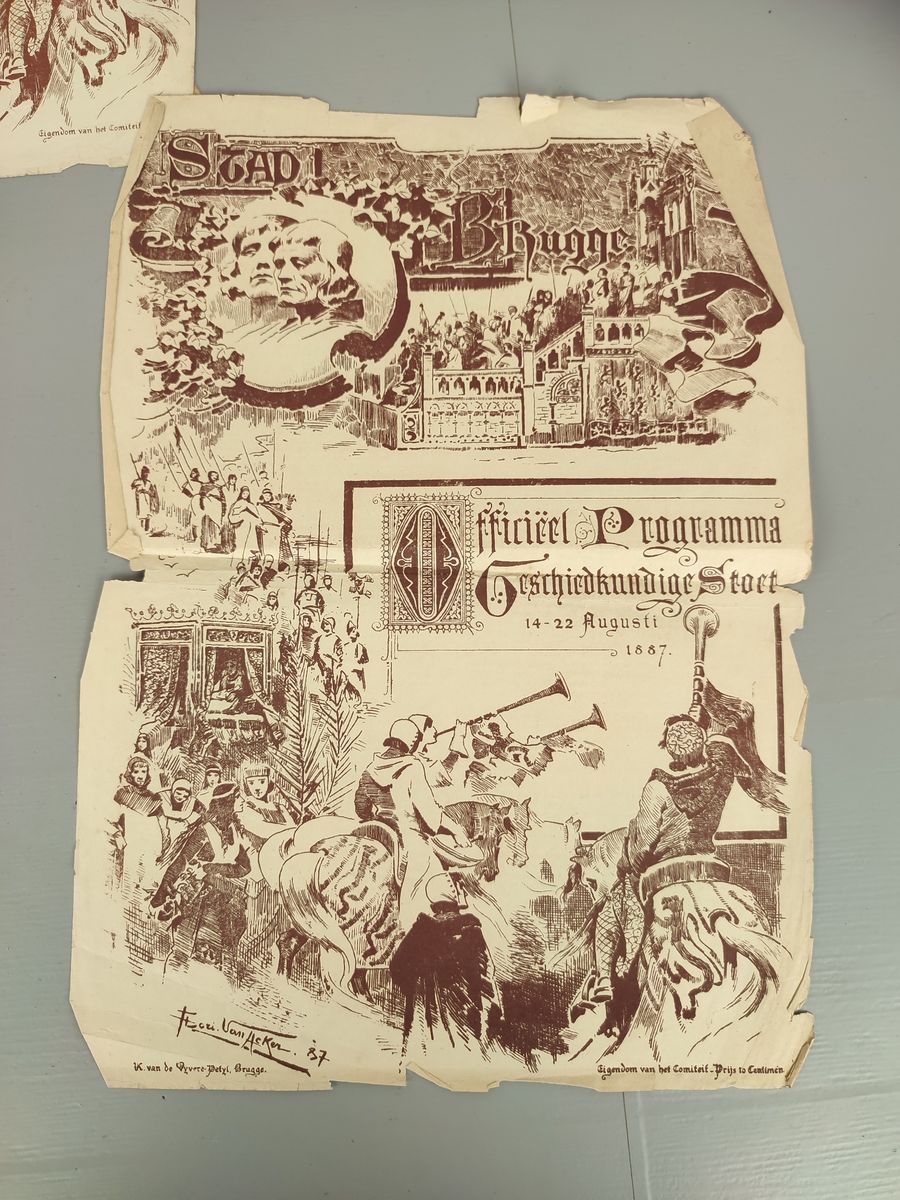 3x Programma Historische Stoet Brugge 1887 image 2