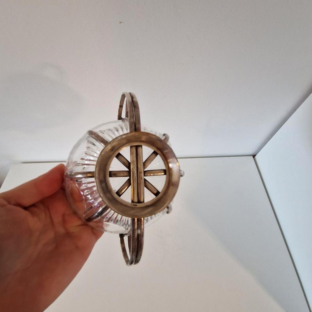 Antieke Kristal Met Zilver Suikerpot Schaal image 9
