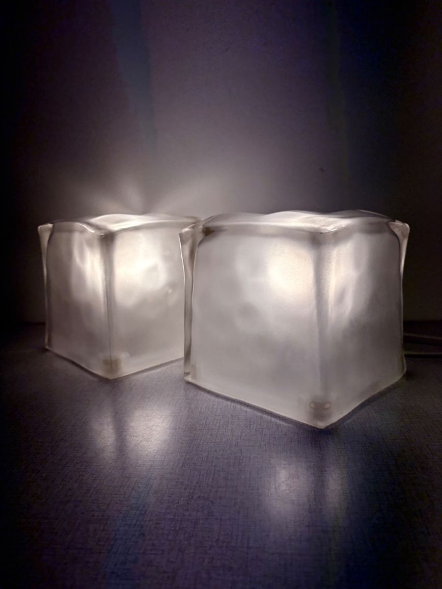 Set Vintage IKEA Iviken ‘melting Ice Cube’ Tafellampen image 6
