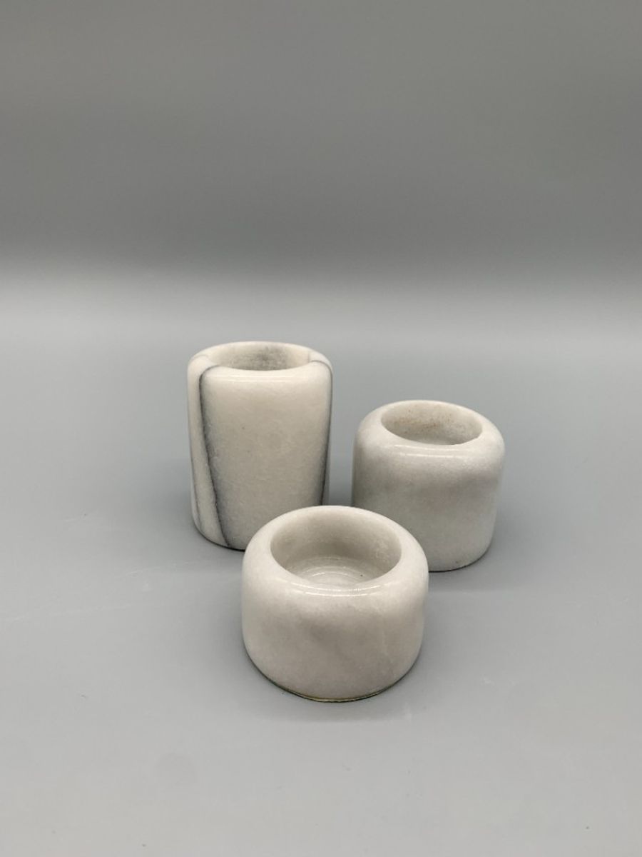 Set Vintage Marmer Theelichthouders 3 Stuks image 4