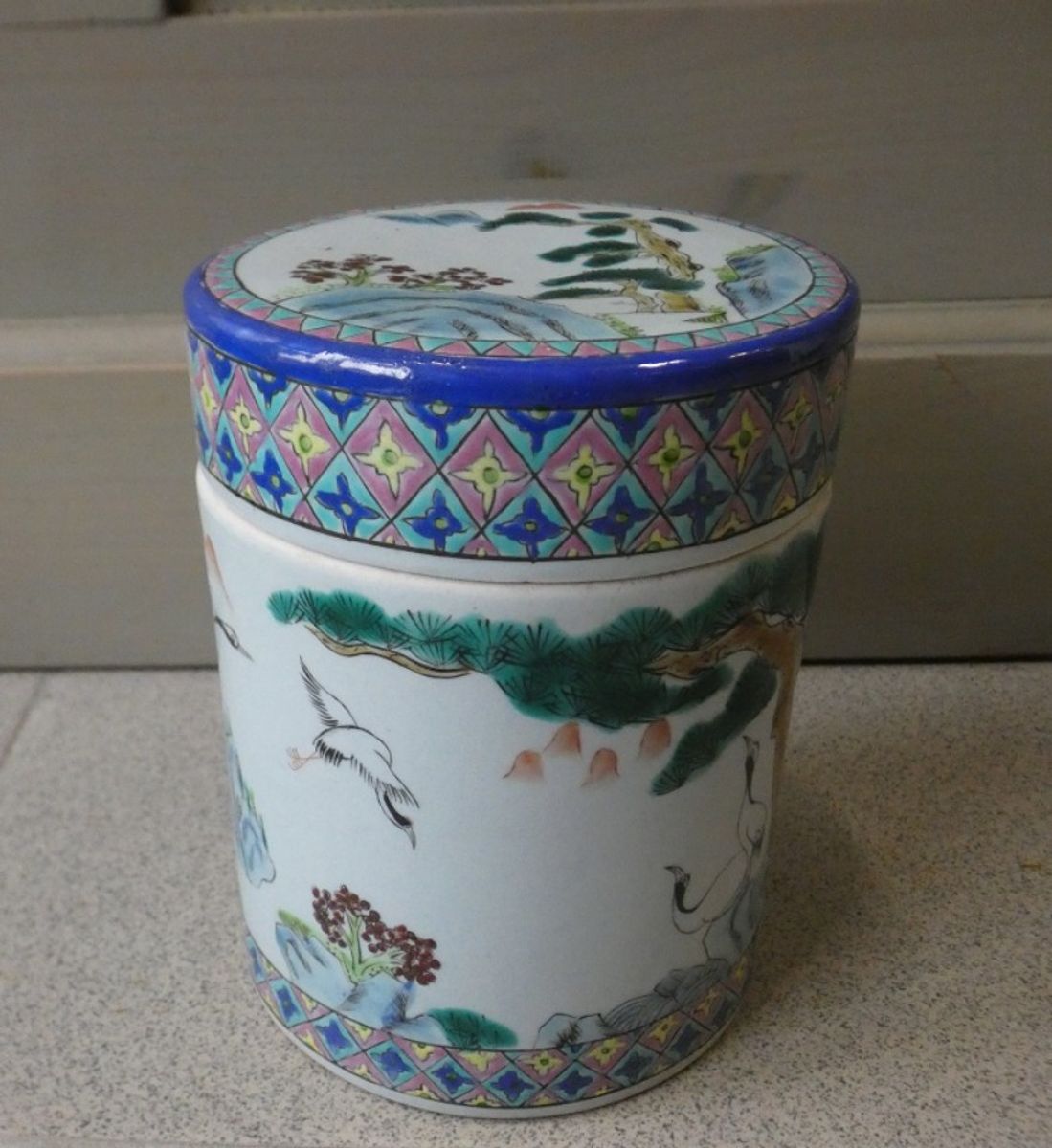 Chinese Theedoos Met Kraanvogels image 2