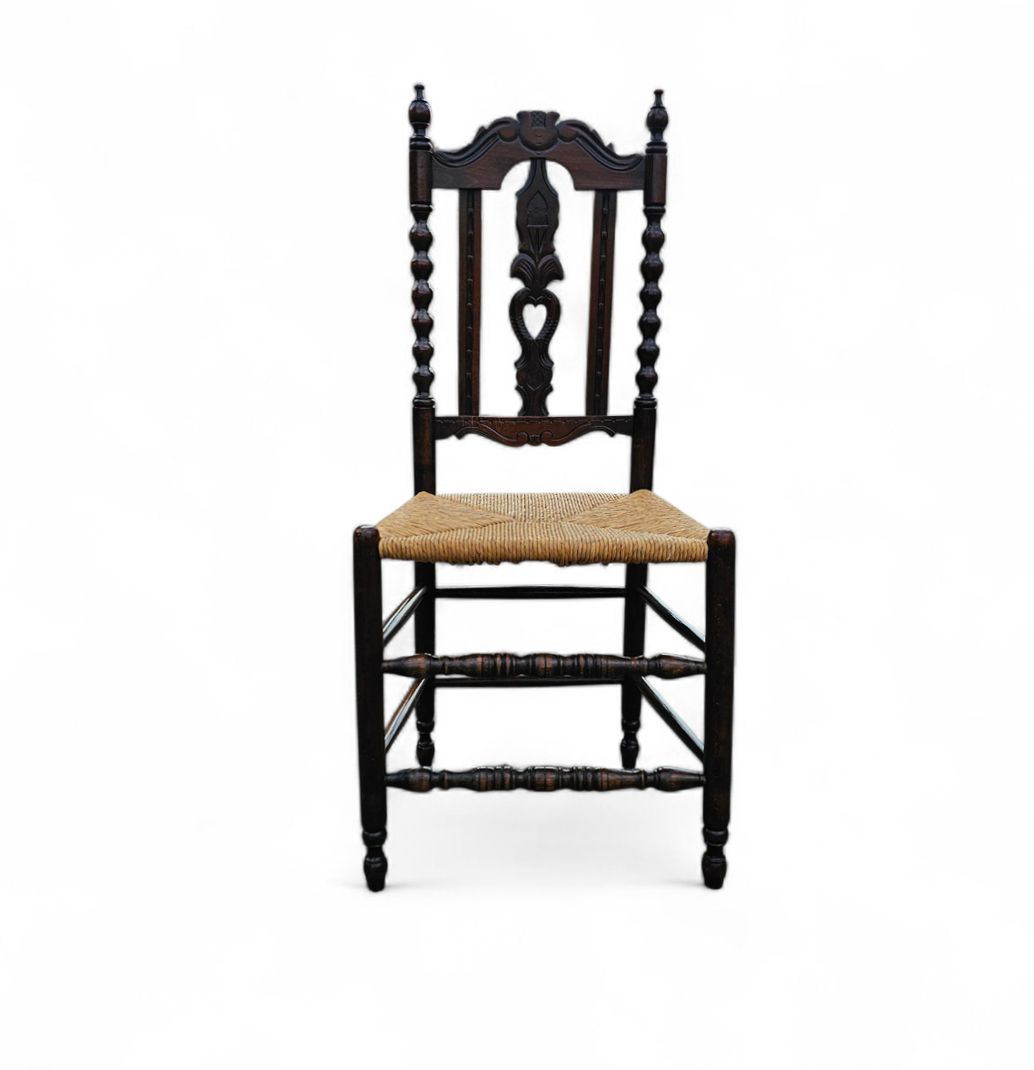 8 ( 2 X Armrest ) X Ornate Wood / Bobbin / Wicker Dining Chair / Studded Chairs image 7