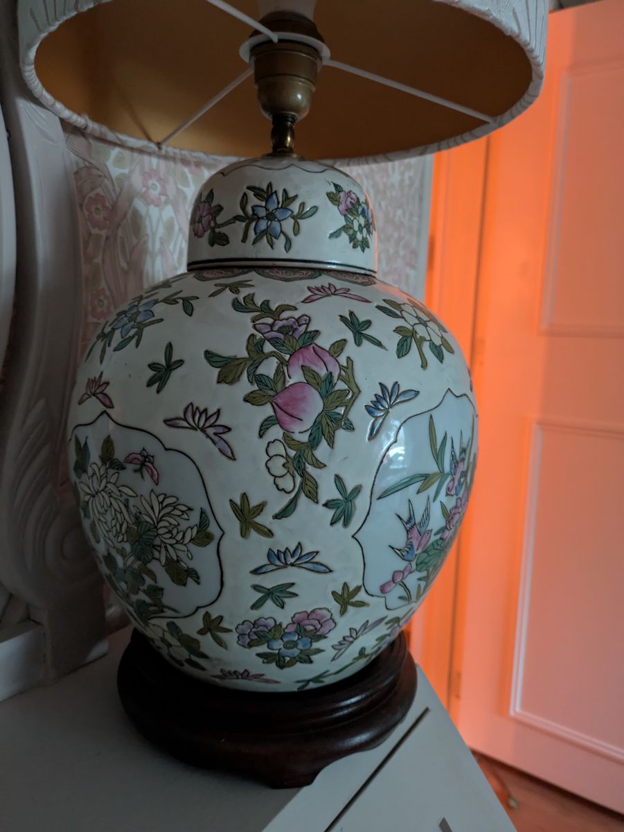 Gemberpot Tafellamp Met Bloemen image 7