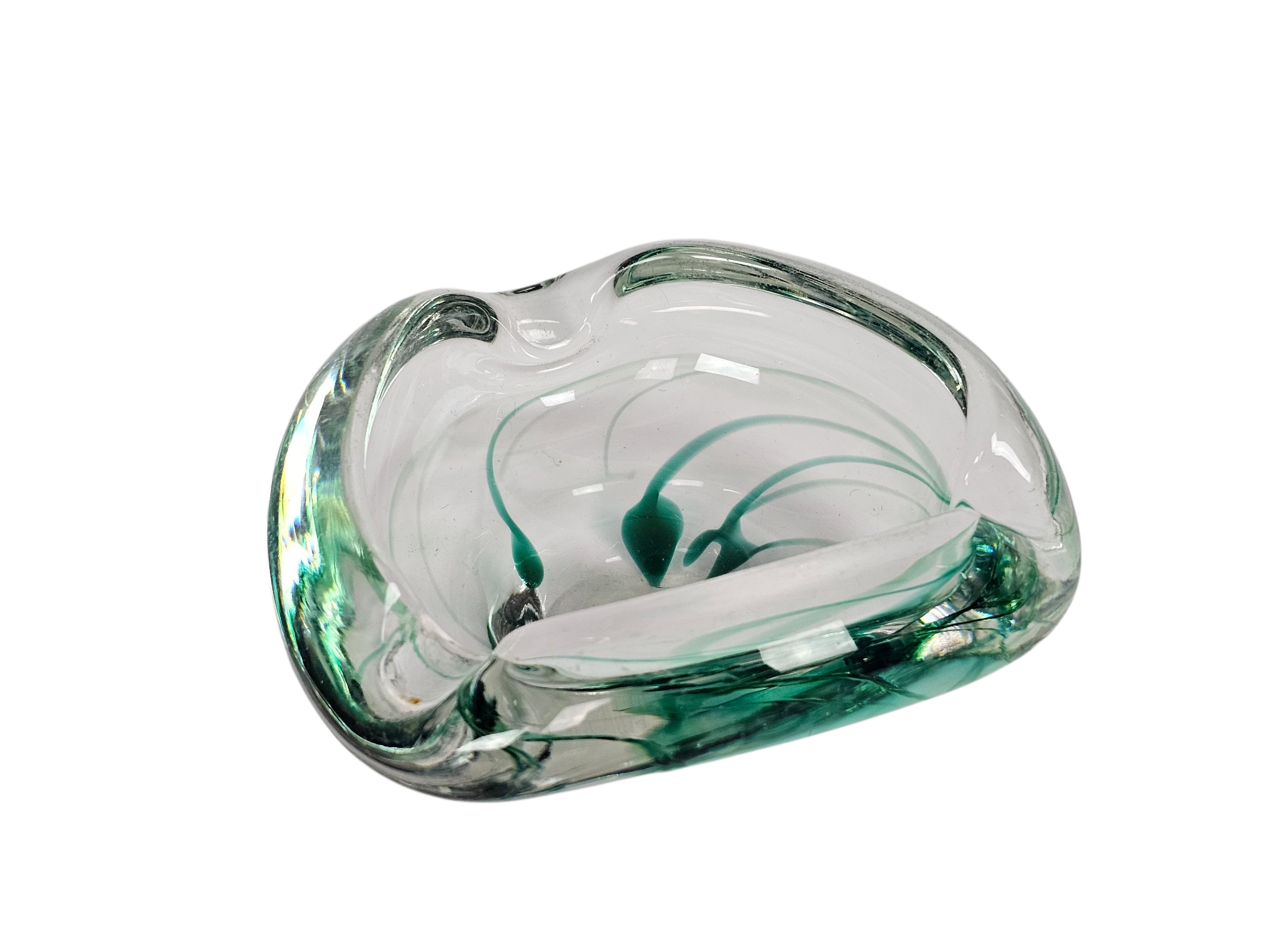 Kristalunie Maastricht - Max Verboeket - Geslingerde Kleuren Van Helder Glas Met Groen - 60's image 8