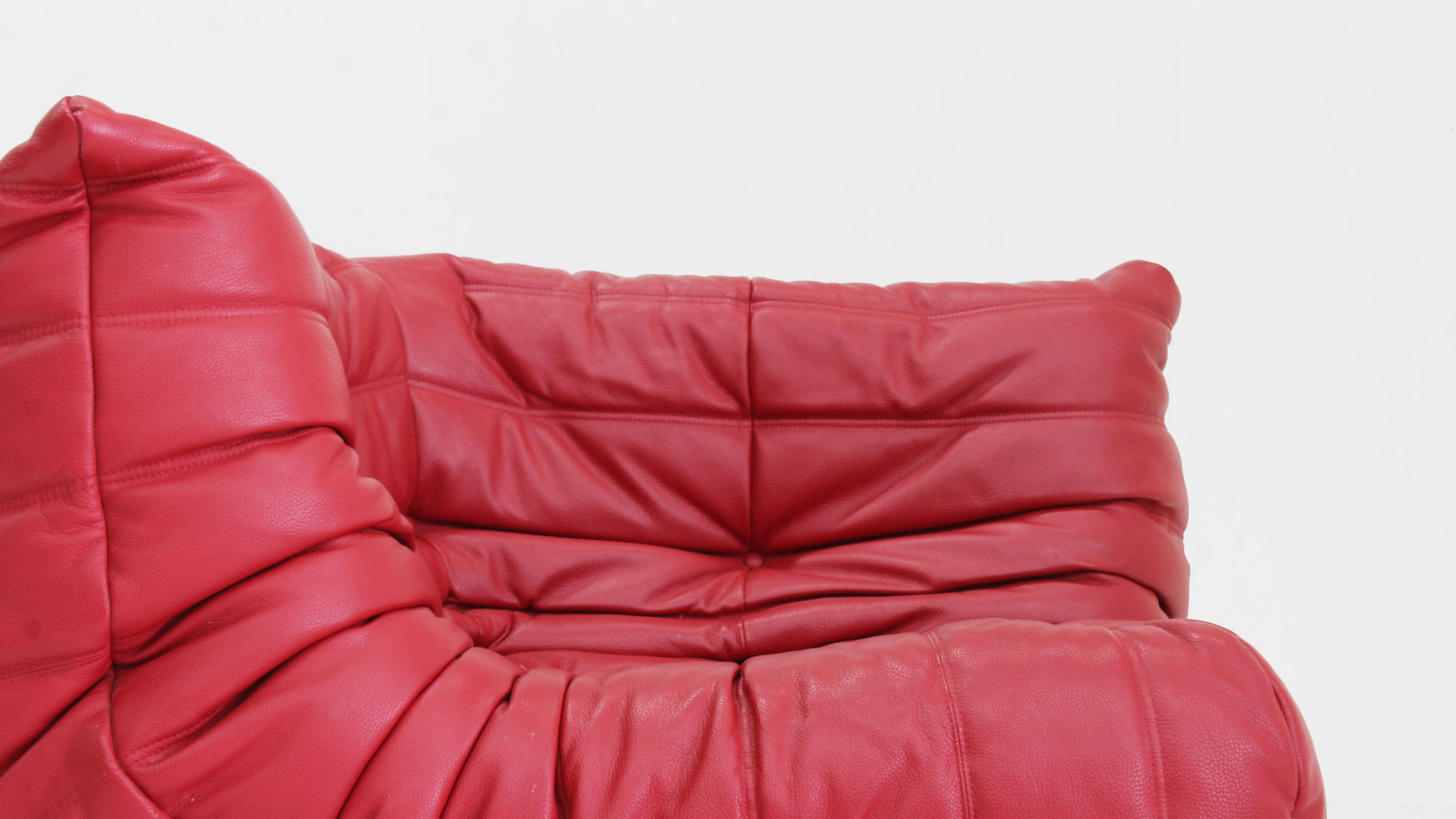 Togo Corner Chair Red Leather By Michel Ducaroy For Ligne Roset image 11