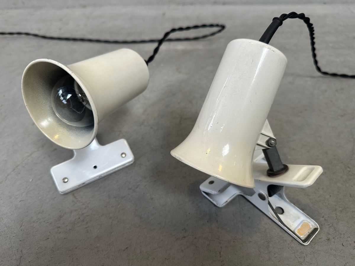 2x Vintage Industriële Klemspot (wit) – Lita image 3