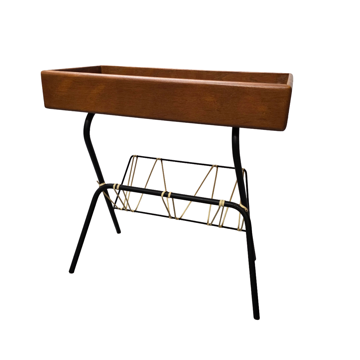 Vintage Bijzettafel Met Lectuurhouder image 3