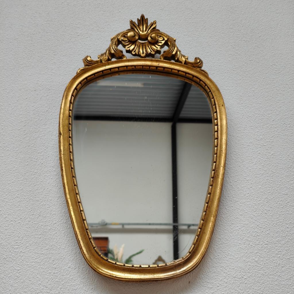 Vintage Brocante Rococo Barok Goudkleurige Spiegel Schouwspiegel 312 image 2
