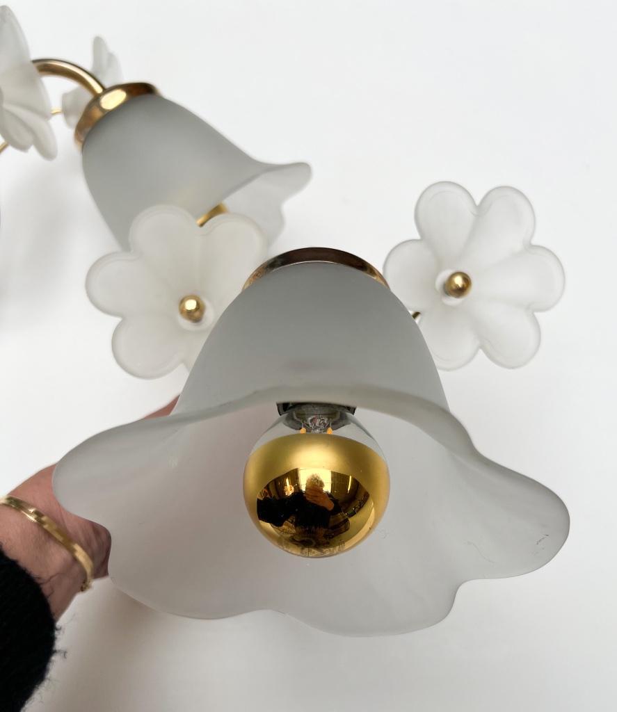 Set Van 2 Messing Art Deco Muurlampen, 1960's image 9