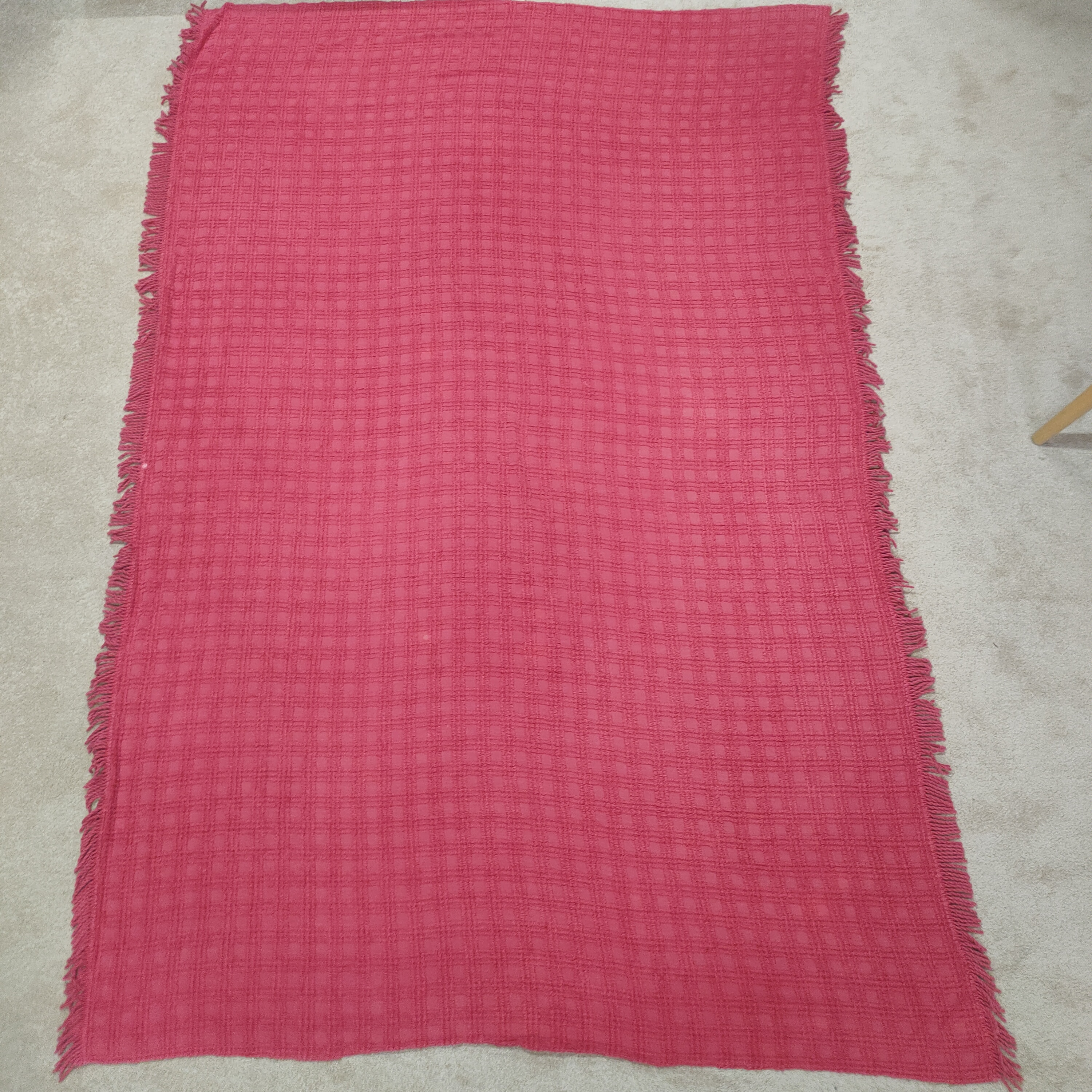Vintage Chenille Roze Jaren 50-60 Bedsprei/wandkleed/deken image 2
