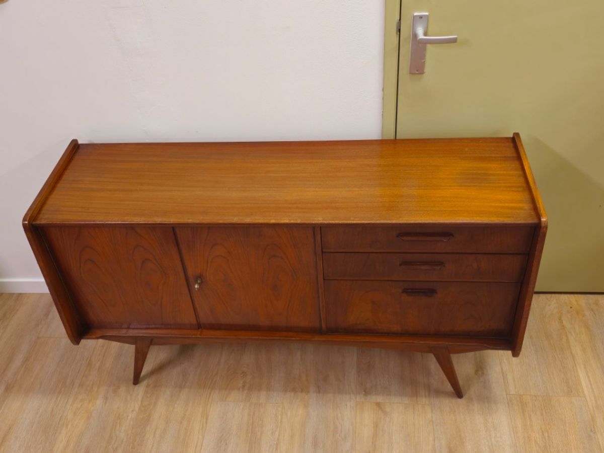 Vintage Teak Fineer Dressoir Lowboard Kast Kastje image 11