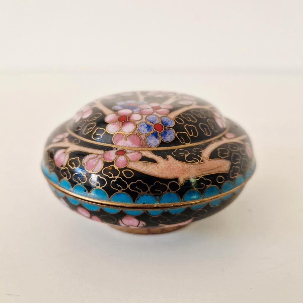Oud Cloisonné Doosje Dekseldoos Pillendoosje image 2