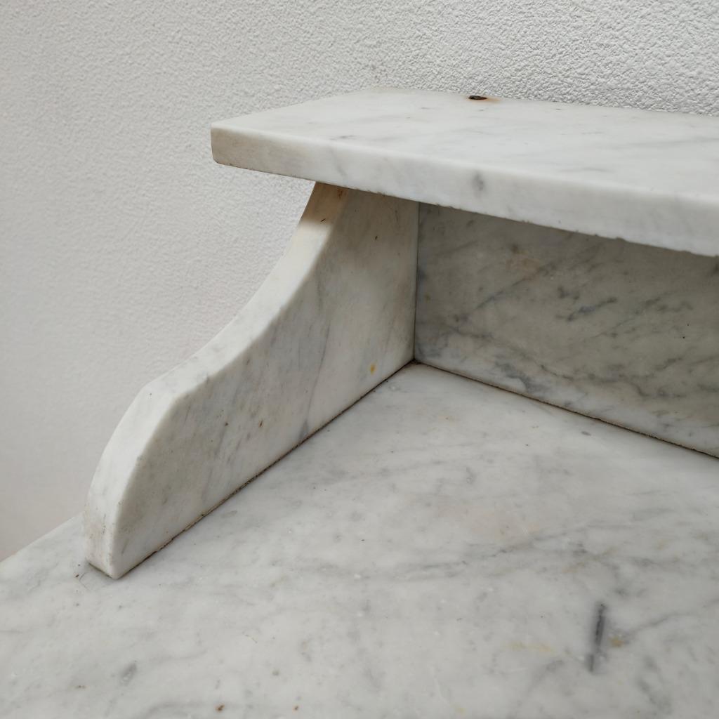 Vintage Antiek Dressoir Commode Ladekast Badkamermeubel Met Marmer Blad 701 image 10