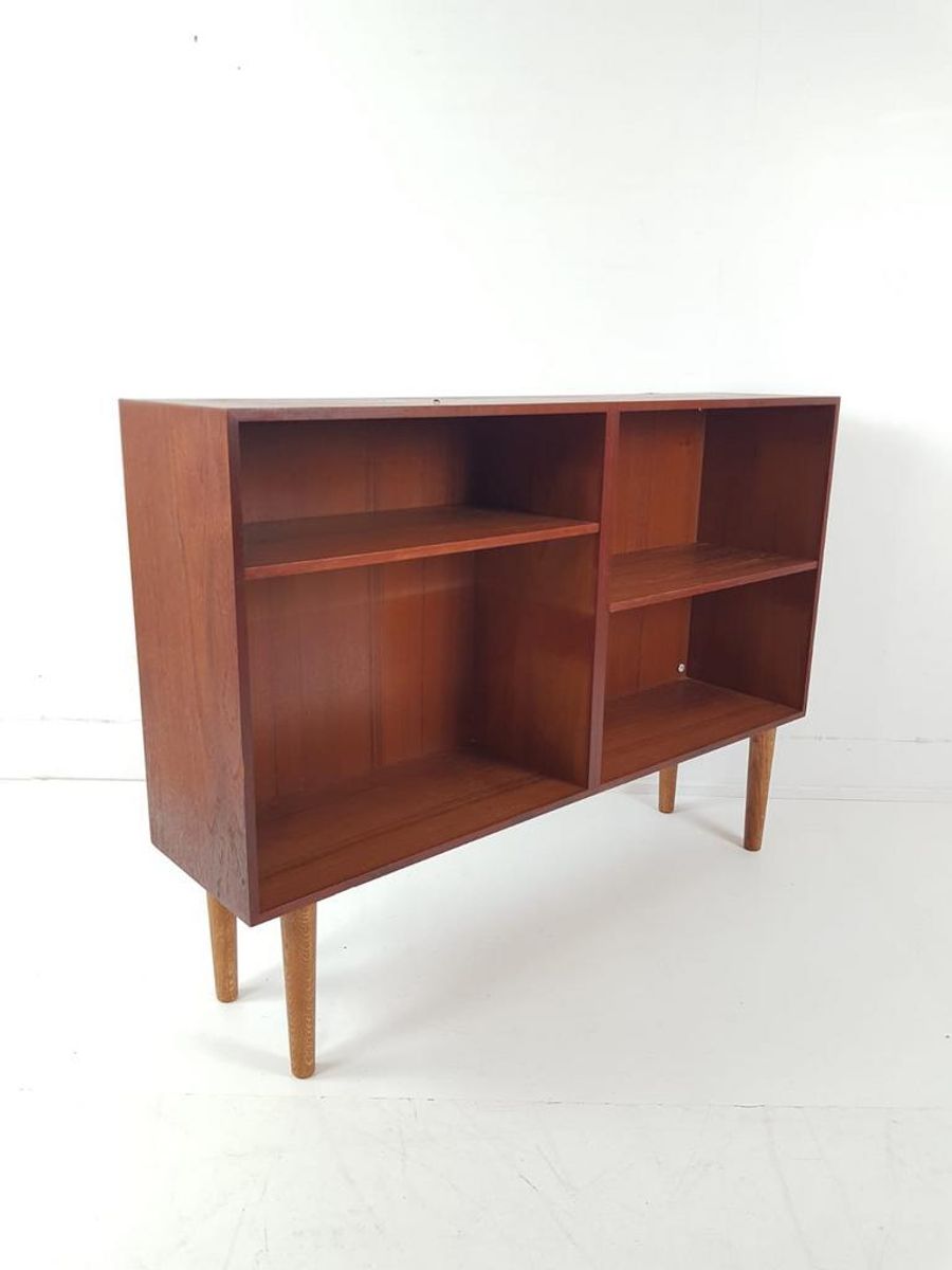 Vintage Deens Vakken Kastje Boeken Teak Hout Fineer image 4