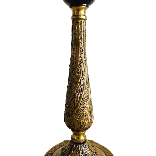Antieke Art Nouveau Messing Lampenvoet Acanthus 1910’s image 5