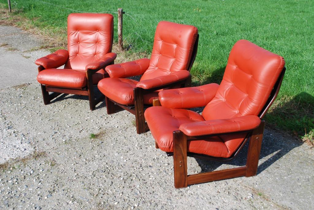 Coja Armchairs Lederen Bekleding Palissander Frame image 4