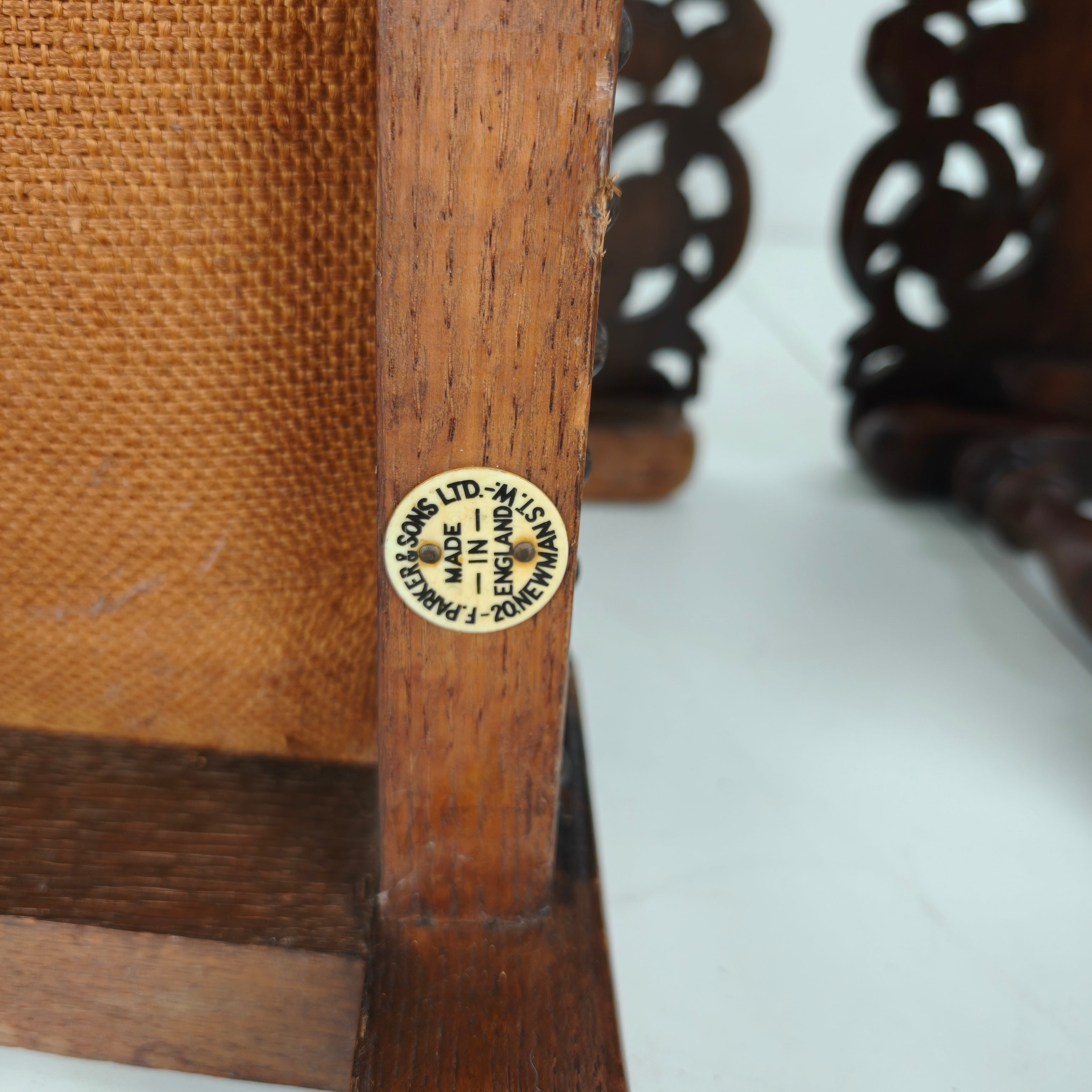 Pair Of English Antique Jacobean Monk Armchairs / Tables By F. Parker & Sons Ltd image 10