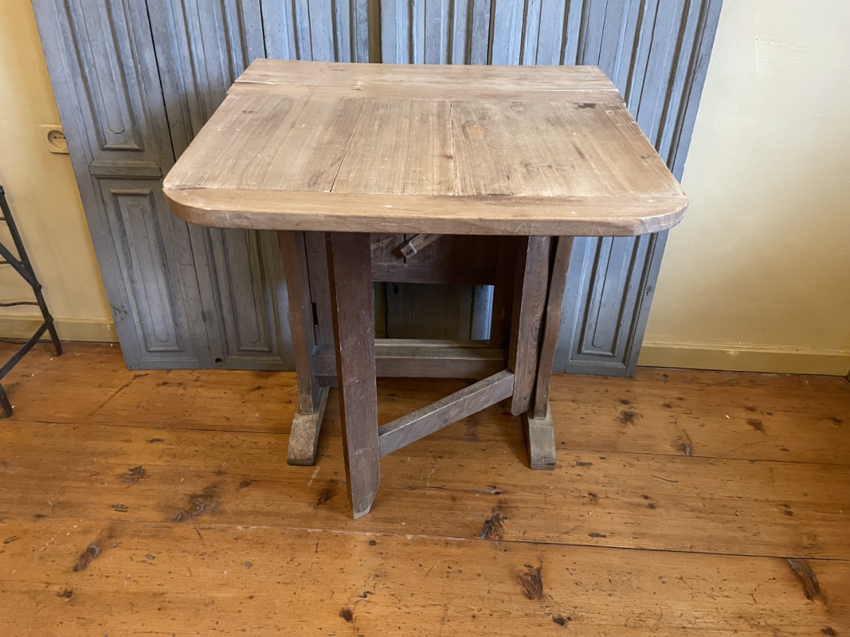 Wijnproeftafeltje Klaptafel Bijzettafel Frans Antiek image 7