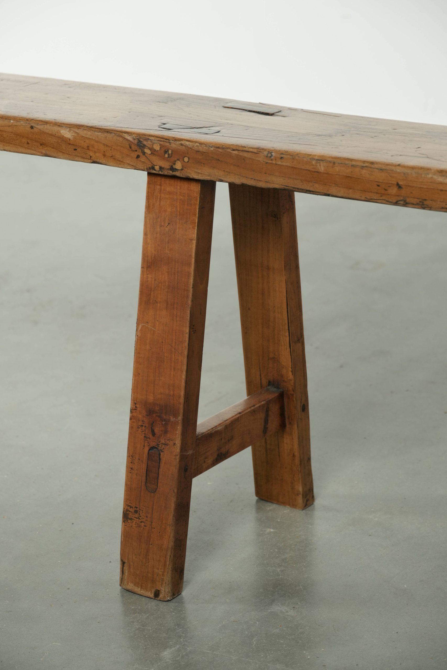 Tijdloze Franse Brocante Halbank/ Bankje Voor Aan De Eettafel Met Een Geweldige Uitstraling image 16