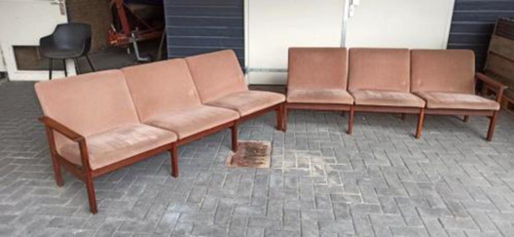 Vintage Deens Bankstel Set / Hoekbank image 11
