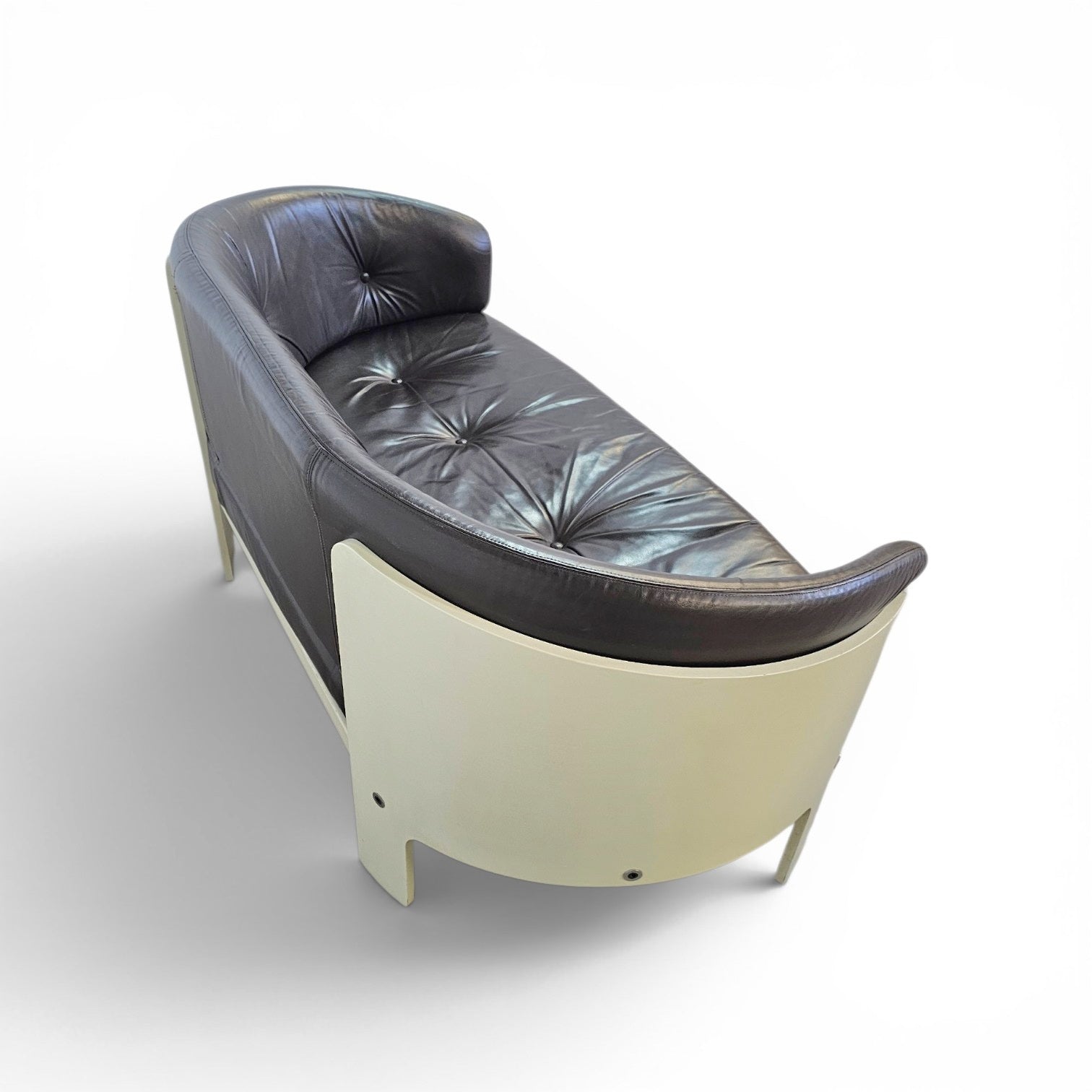 Bz49 Sofa By Hans Ell For 't Spectrum / 1970 / Dark Brown Leather image 4