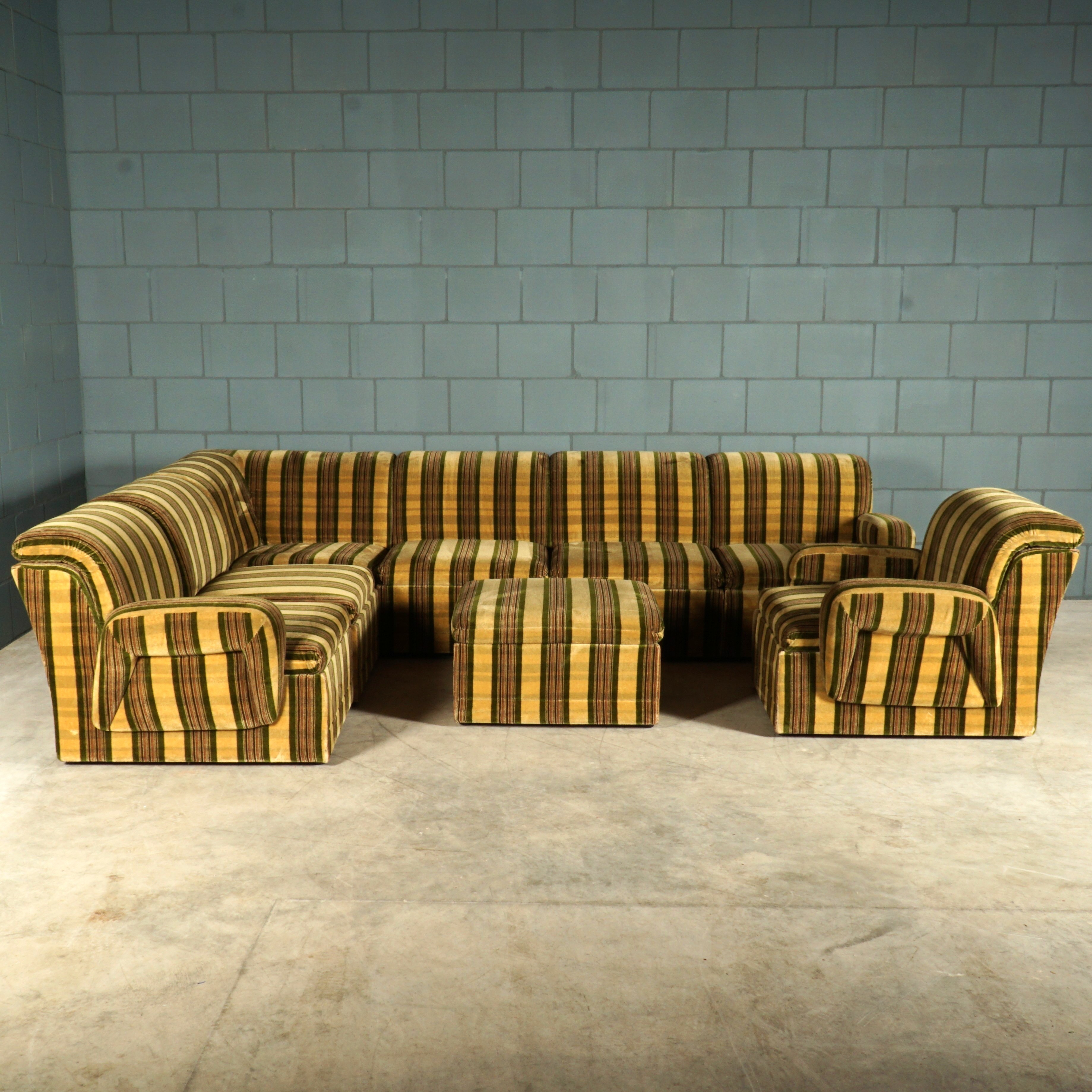 Midcentury Modulaire Zithoek/zitgroep – Velours – Jaren 70 image 2