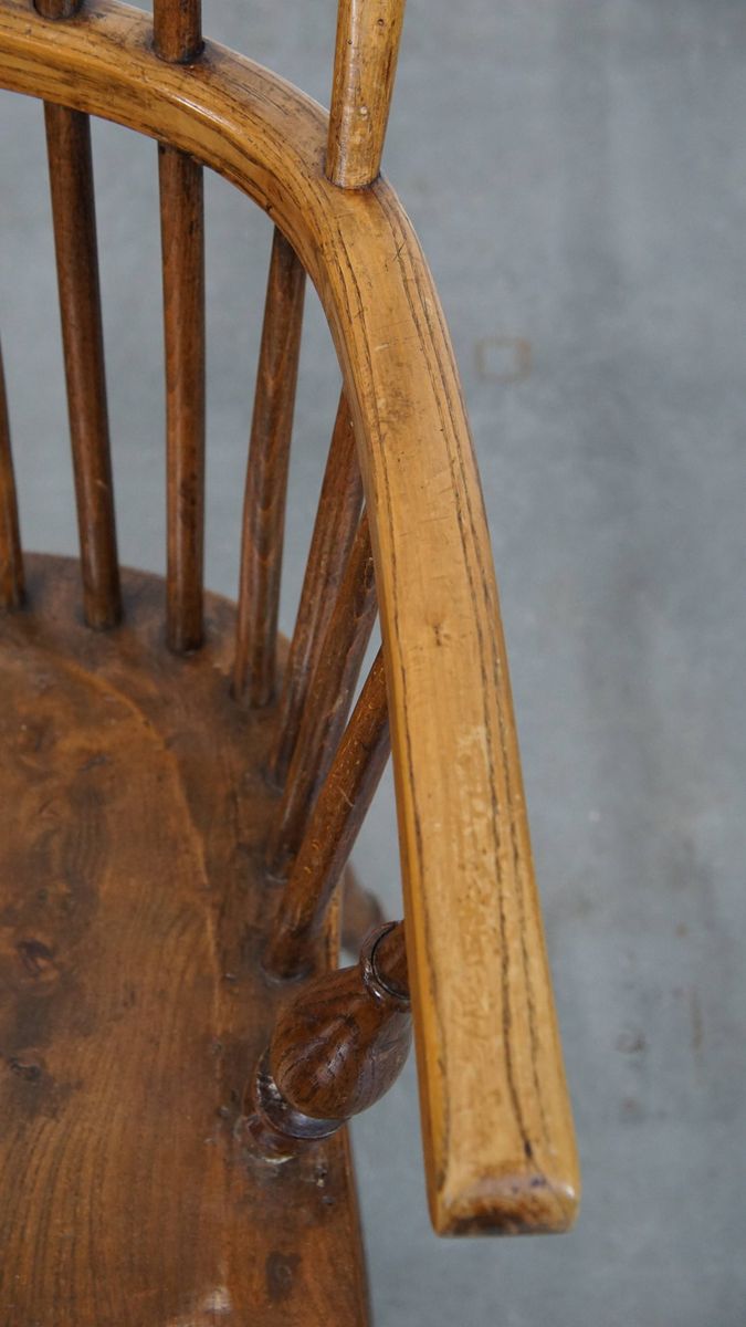 Leuke Antieke Engelse Windsor Stickback Chair Uit De 19e Eeuw Gemaakt Van Iepenhout image 8