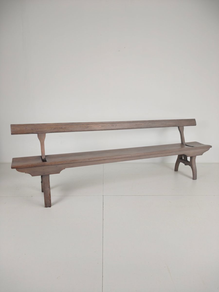 Victoriaanse Spoorwegbank Hout – Zeldzaam Ontwerp Met Omkeerbare Rugleuning image 12