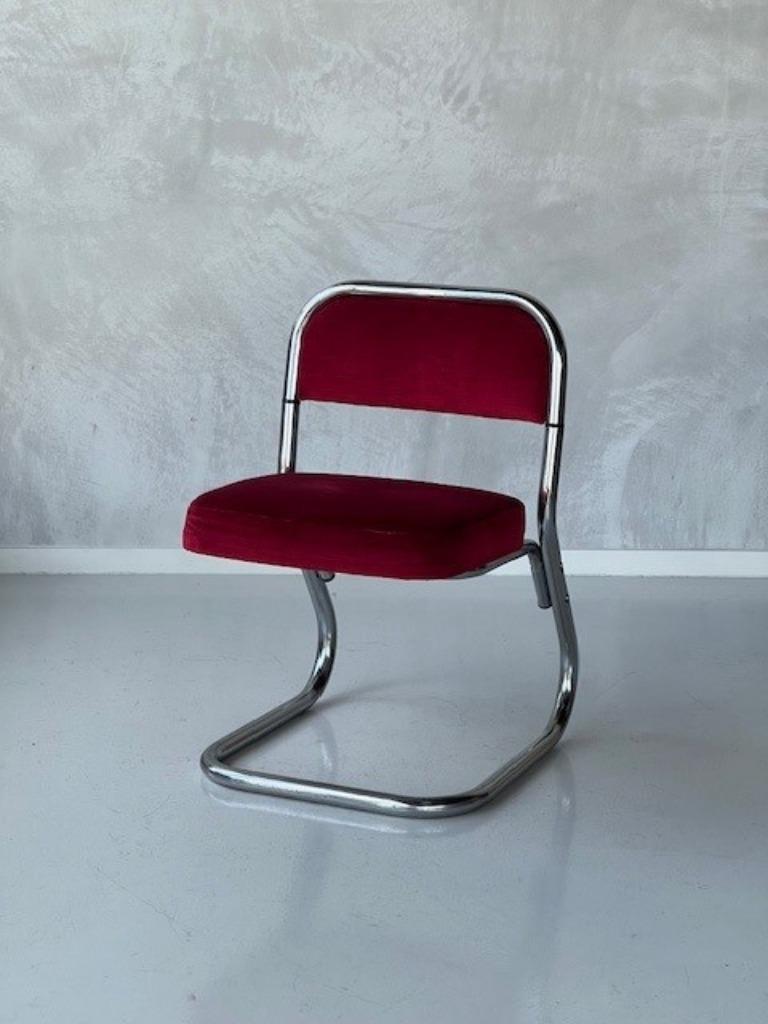 Jaren 70 Eetkamerstoel Vintage Eettafelstoel Retro Rood image 5