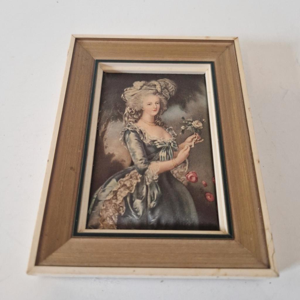 Vintage Zijde Lijstje Kitsch Mini Schilderijtje image 4