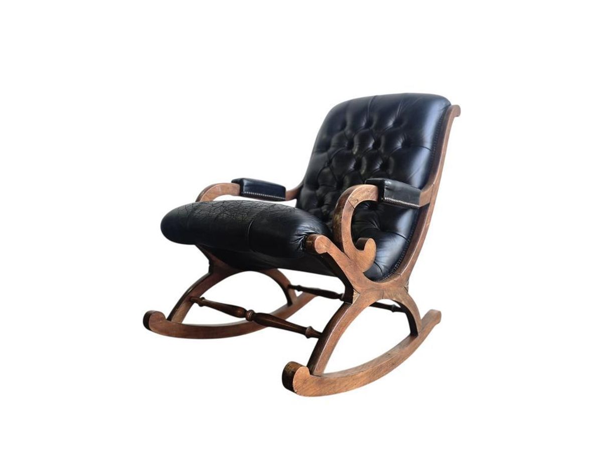 Vintage Chesterfield Fauteuil / Schommelstoel / Loungestoel image 3