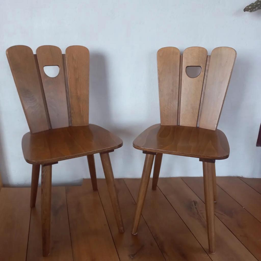 2 Brutalist Vintage Stoelen Frans Jaren 60. image 4