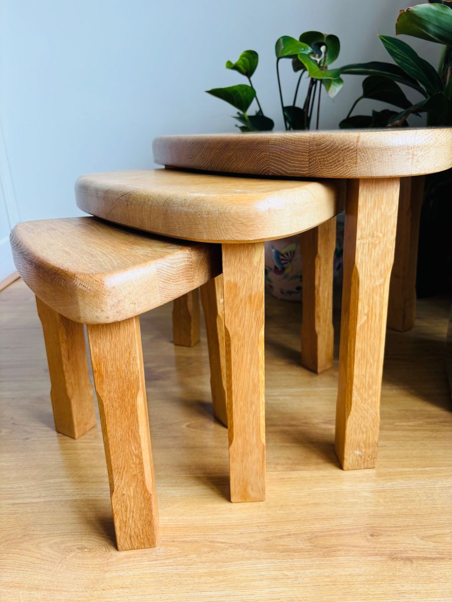 Set Van 3 Vintage Houten Nesting Tables image 6