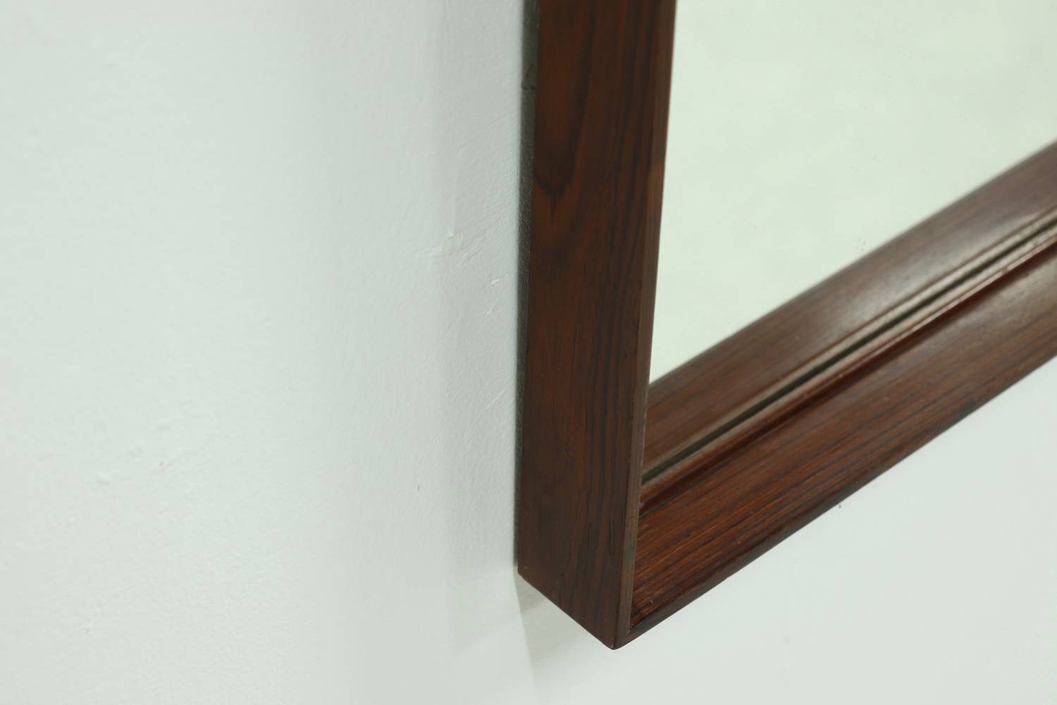 Large Scandinavian Rectangular Rosewood Mirror 1960s image 7
