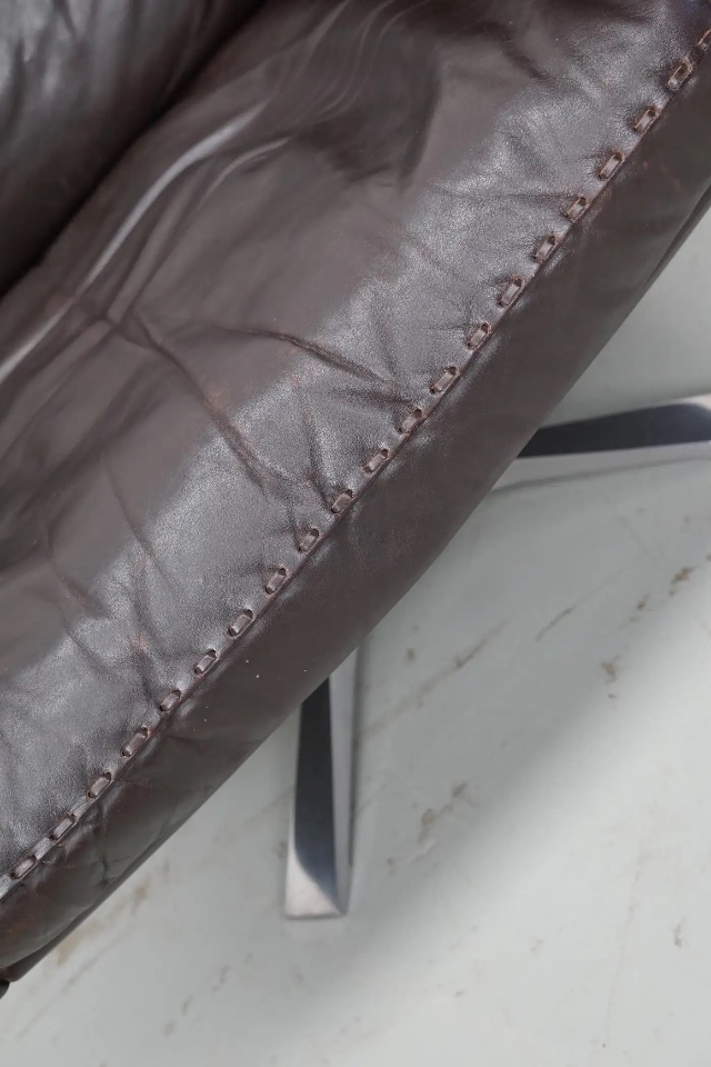 Vintage De Sede Ds-31 Draai Fauteuil In Bruin Leer image 18