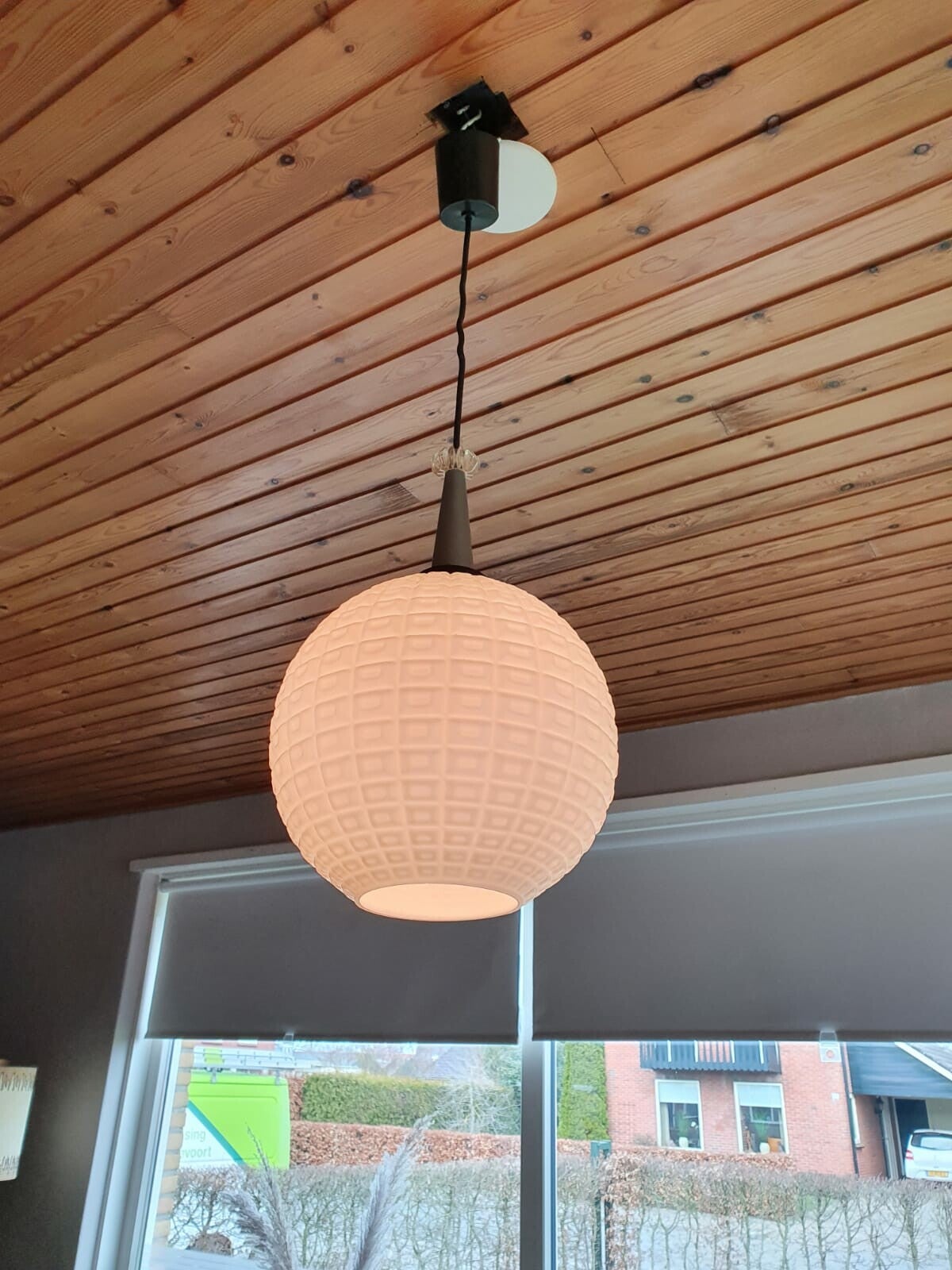 Vintage Glazen Bol Lamp image 3