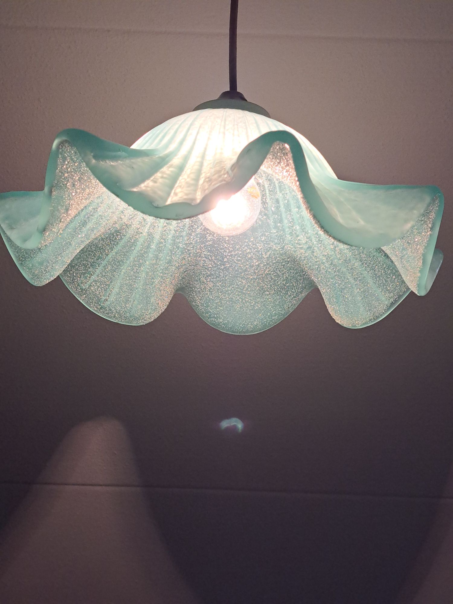 Vintage Glazen Hanglamp Blauw image 10
