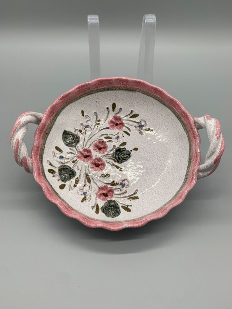 Duits Keramiek Schaaltje Roze Handarbeit image 5