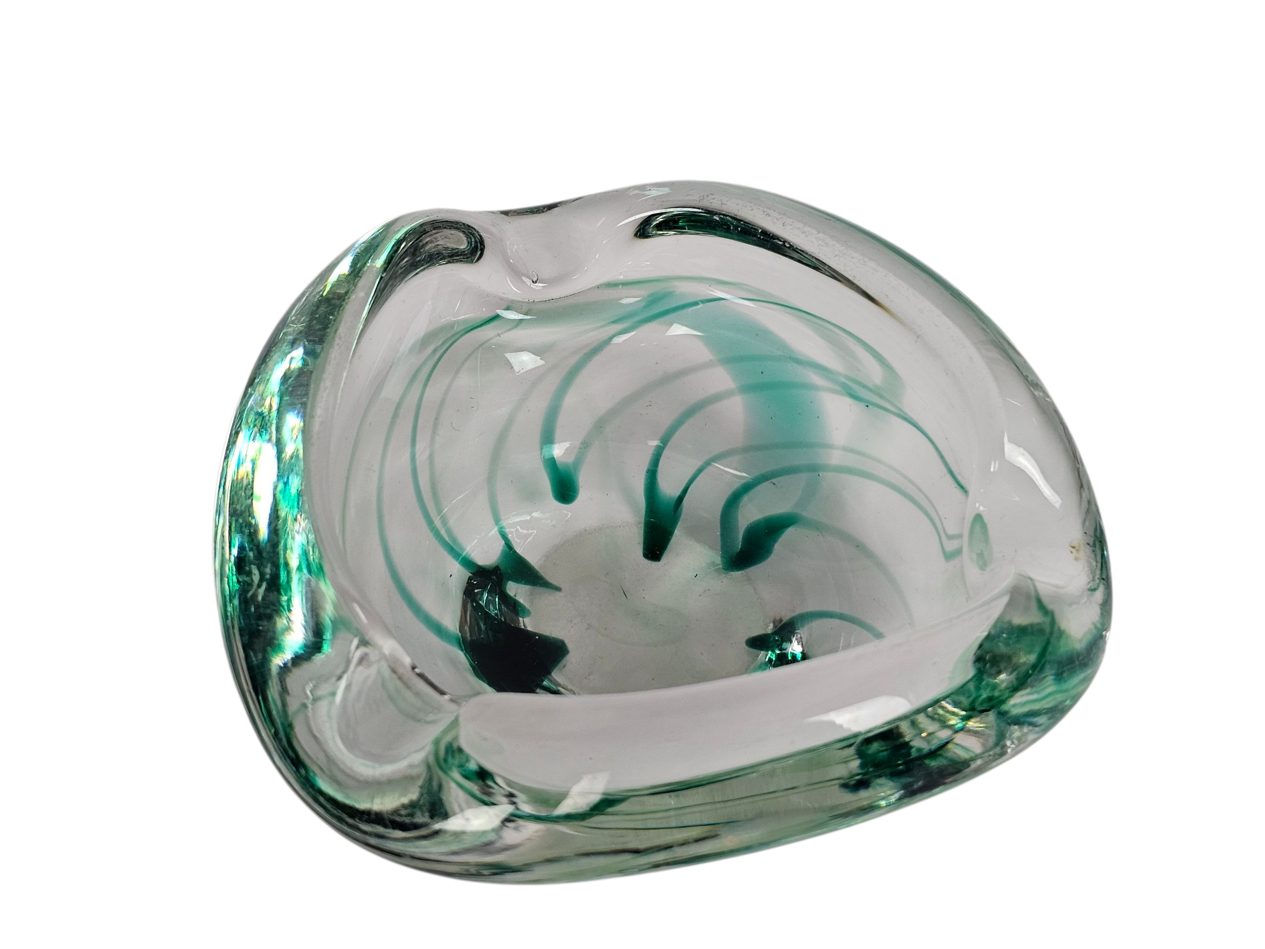 Kristalunie Maastricht - Max Verboeket - Geslingerde Kleuren Van Helder Glas Met Groen - 60's image 4
