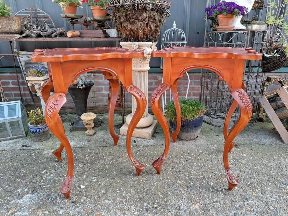 Klassieke Mahoniehouten Bijzettafel, Plantentafel, Console, image 2