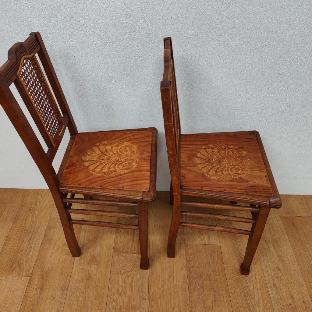 Vintage Houten Café Stoelen, Bistrostoelen, Eetkamerstoelen Set Prijs image 16