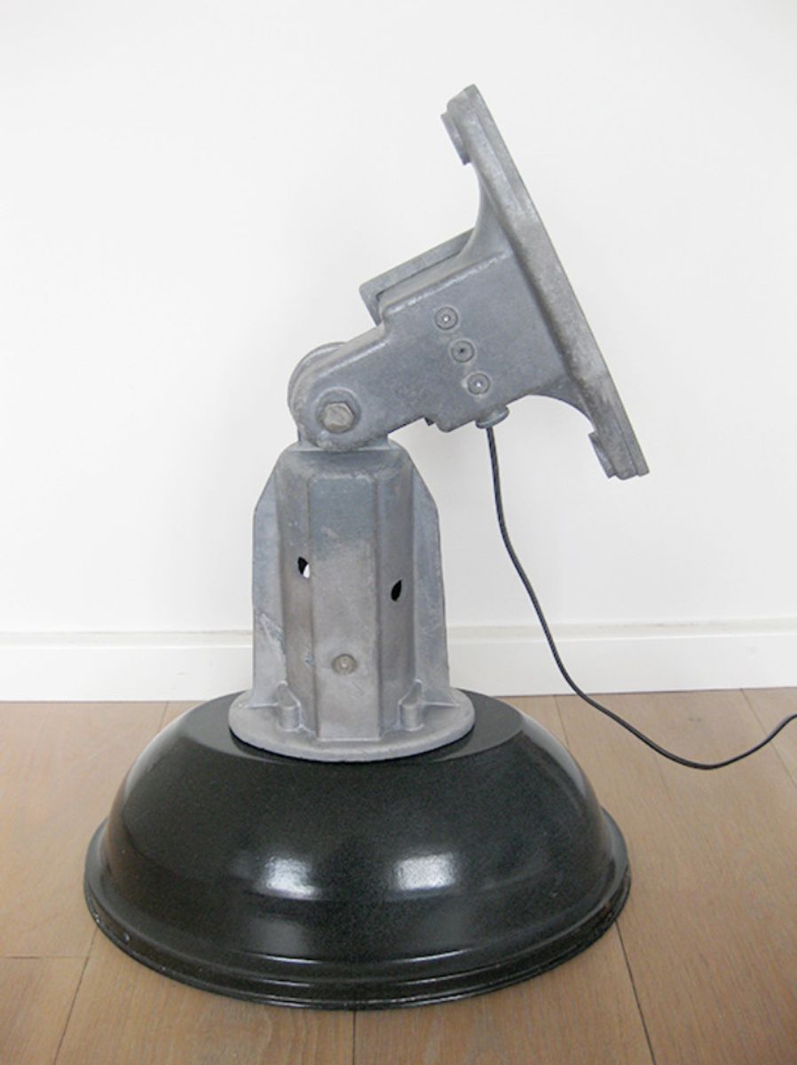Vintage Zwart Emaille Frans Industriële Lamp image 2