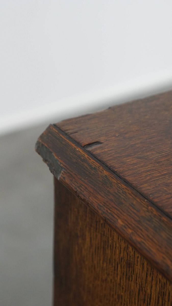 Prachtige Antieke Engelse Eikenhouten Ladekast Uit De 18e Eeuw Met Originele Details image 13
