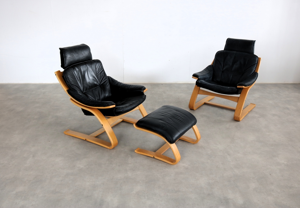 Vintage Fauteuil Met Hocker | Easy Chair | Jaren 70 | Zweeds image 4