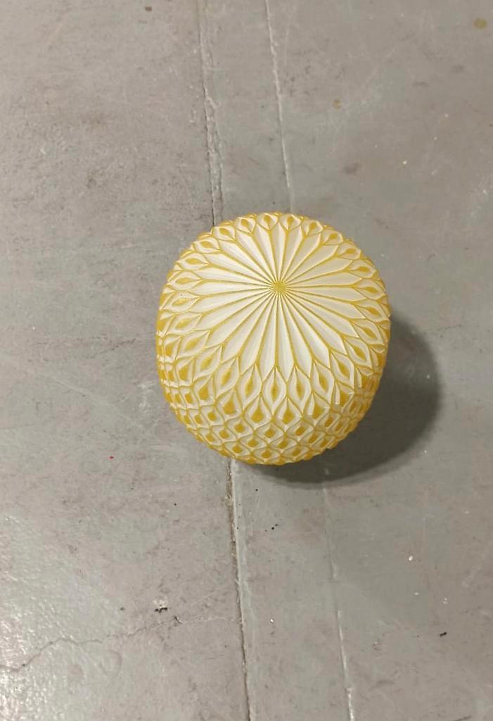 Vintage Glazen Plafondlamp, Wit En Geel image 8