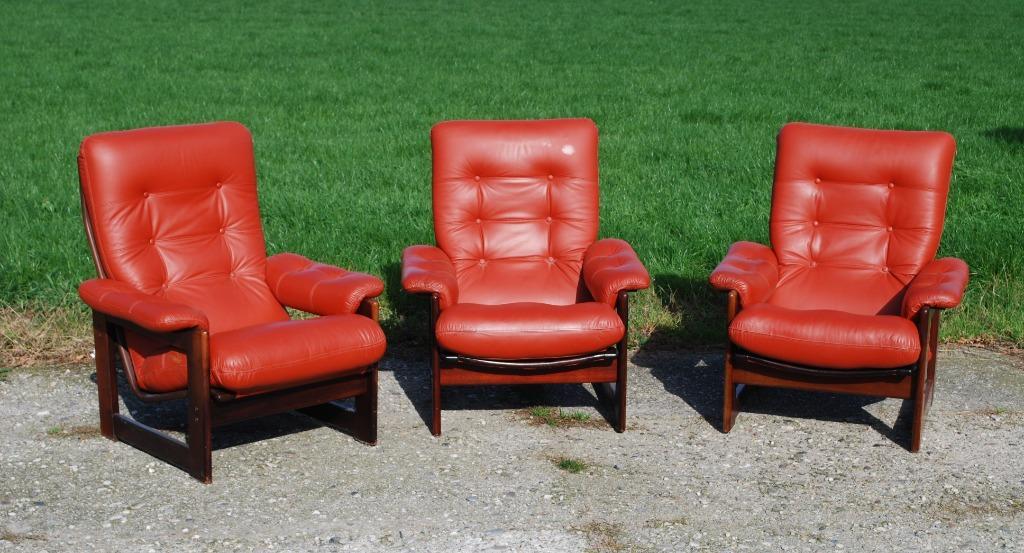 Coja Armchairs Lederen Bekleding Palissander Frame image 3