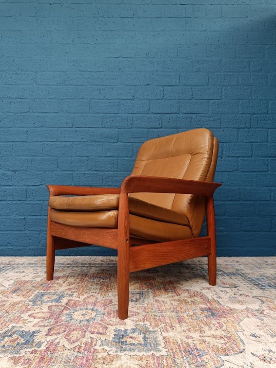 Vintage Fauteuil Met Voetenbank, Deens Design image 13